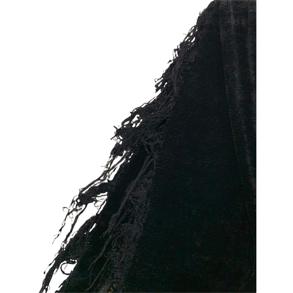 Jeffrey Aronoff Black Fringe Large Heavy Throw Blanket - Picture 2 of 4